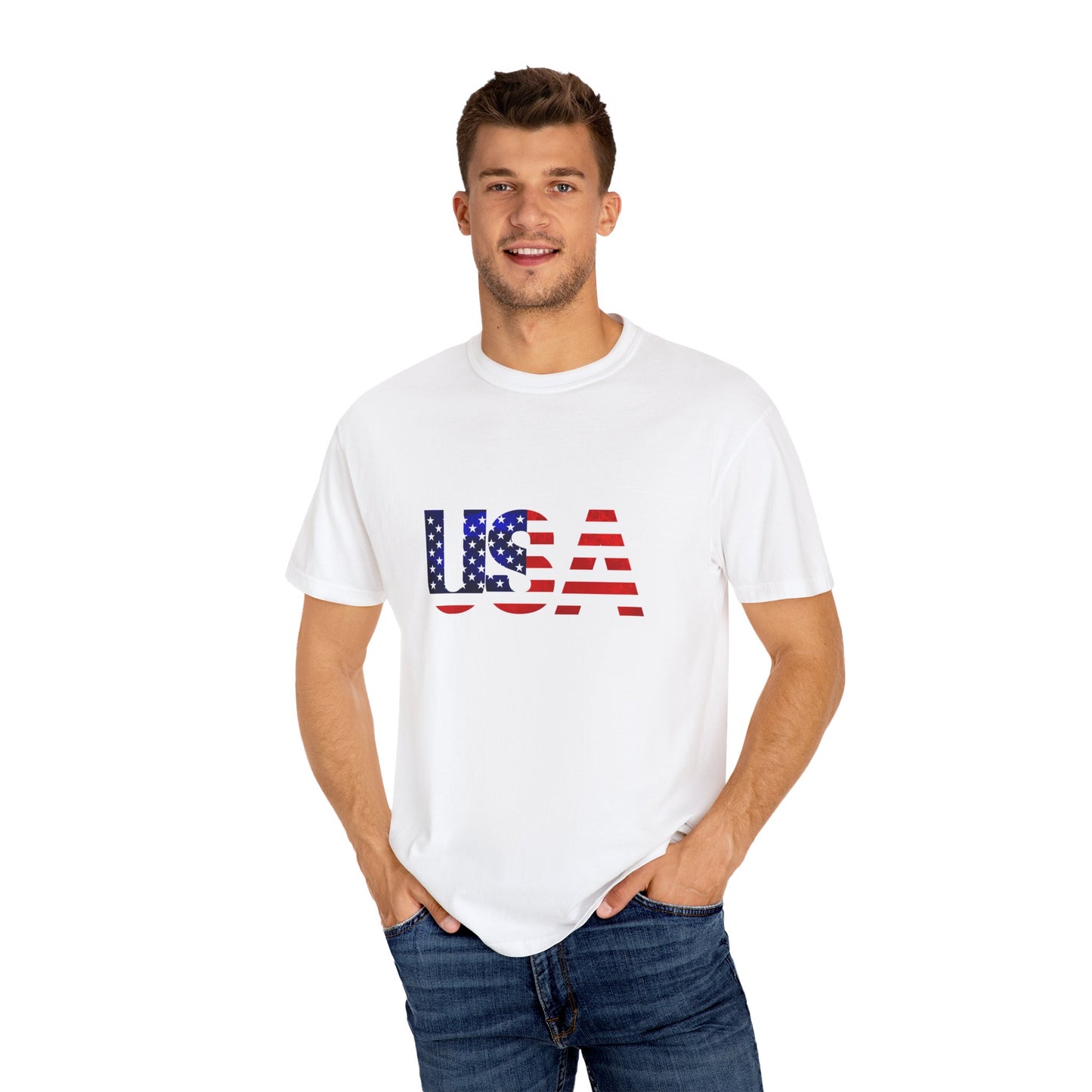 “USA Proud To Be An American” Garment-Dyed T-shirt