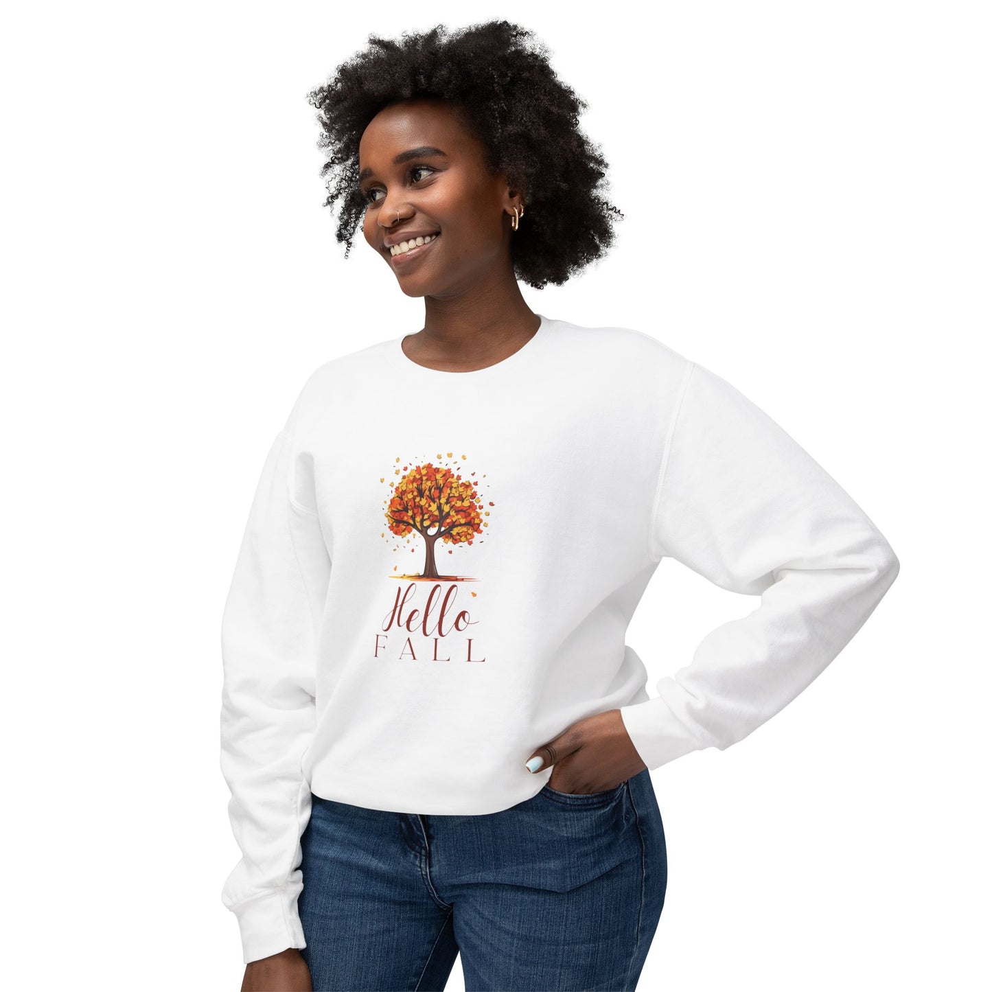 “Hello Fall” Lightweight Crewneck Sweatshirt