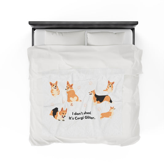 Corgi Velveteen Plush Blanket