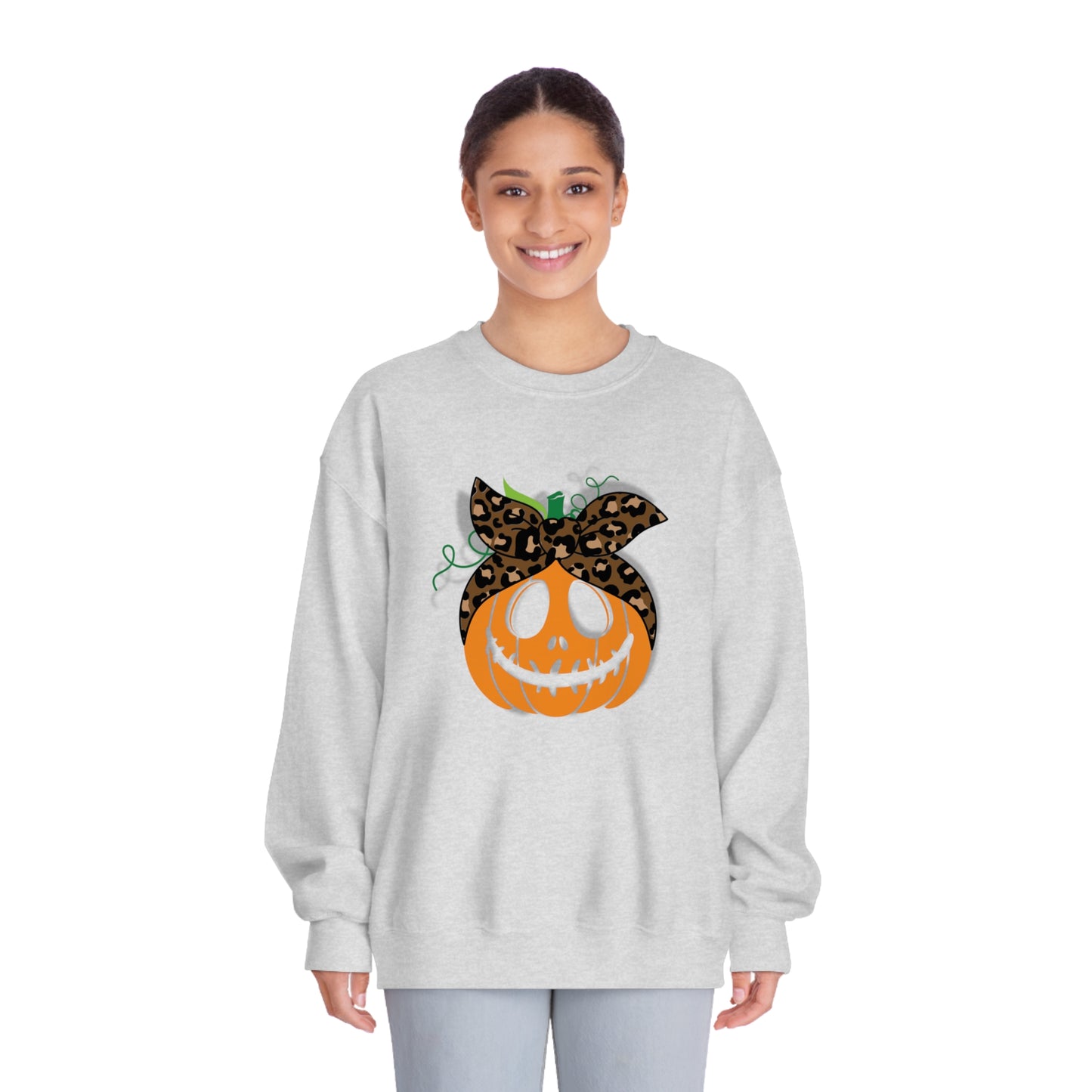 Halloween Crewneck Sweatshirt- Pumpkin w/ Bow