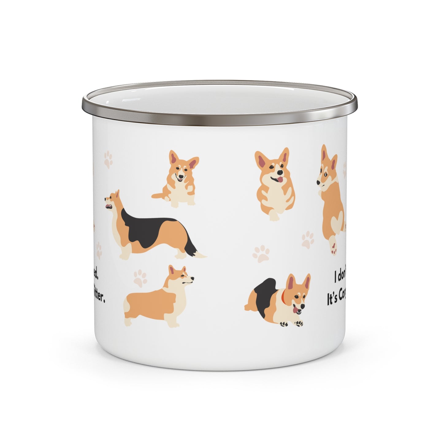 Corgi Enamel Camping Coffee Mug