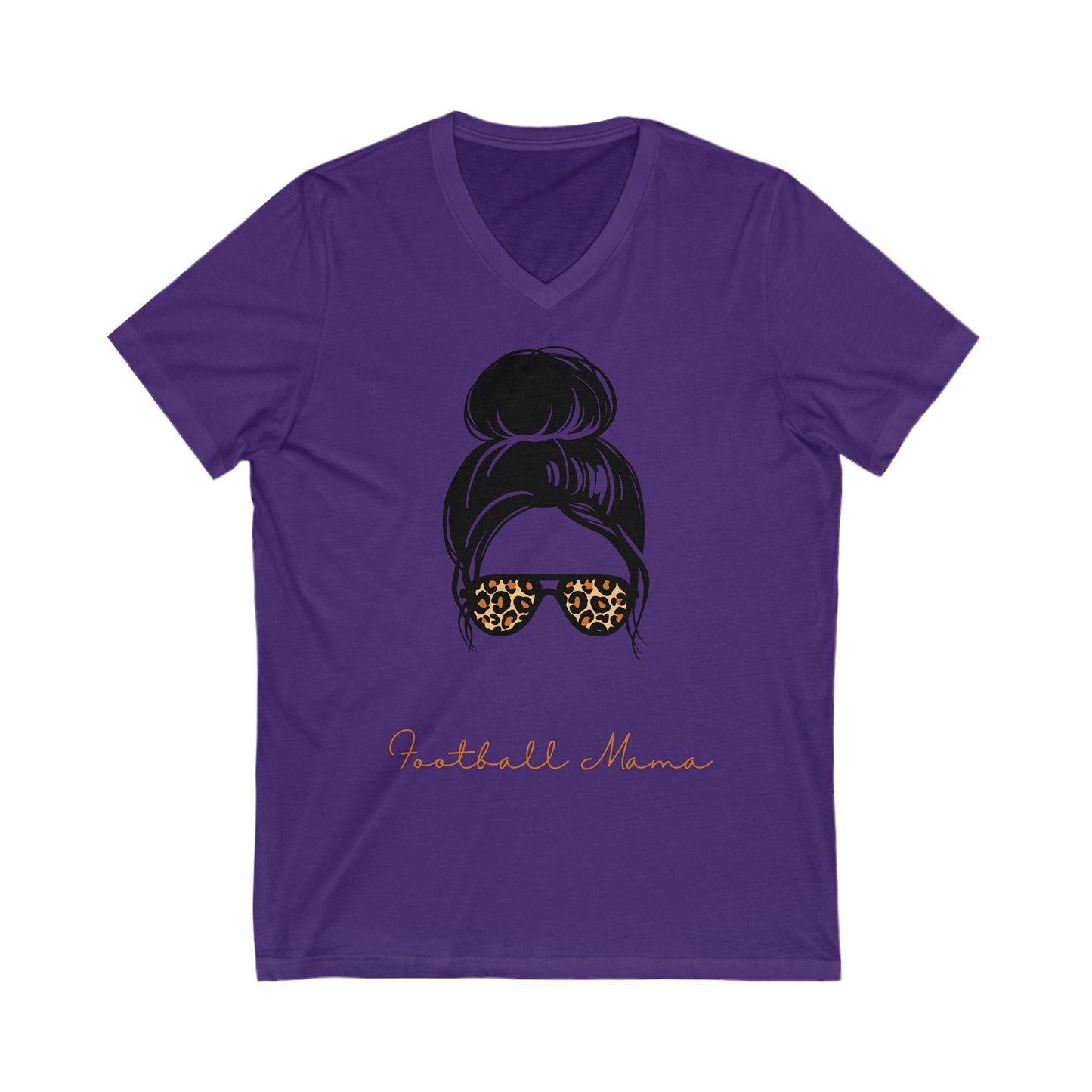 “Football Mama” Jersey Short Sleeve V-Neck Tee