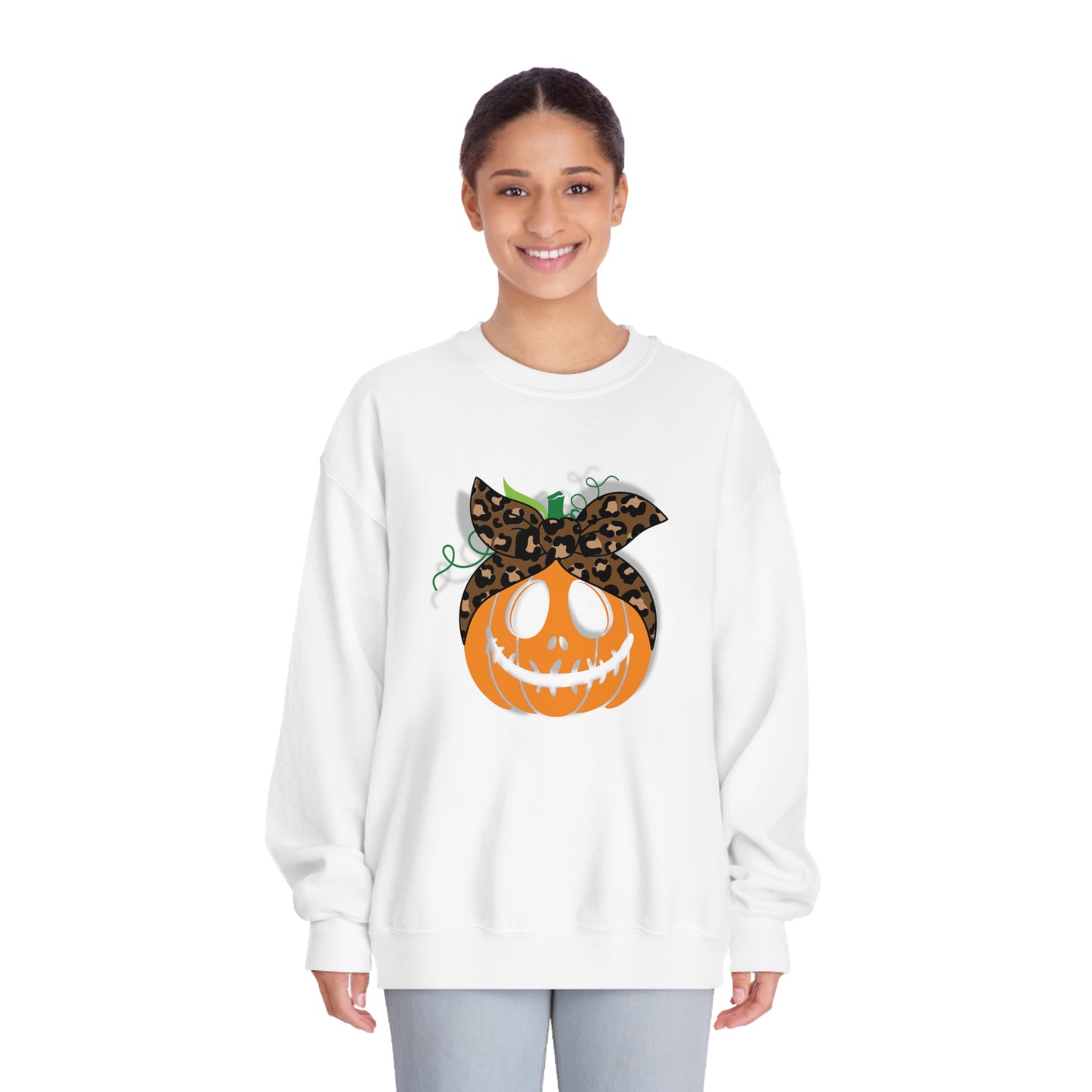 Halloween Crewneck Sweatshirt- Pumpkin w/ Bow