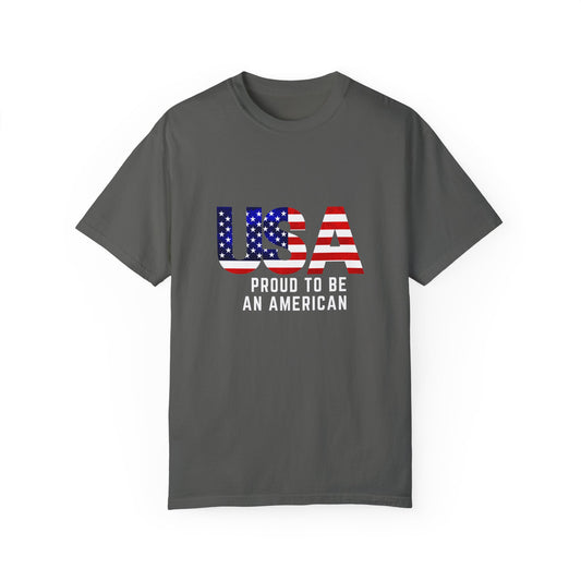 “USA Proud To Be An American” Garment-Dyed T-shirt