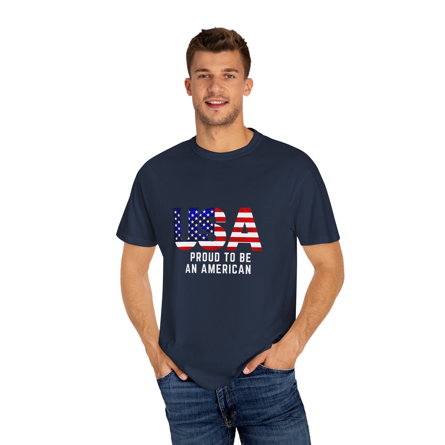 “USA Proud To Be An American” Garment-Dyed T-shirt