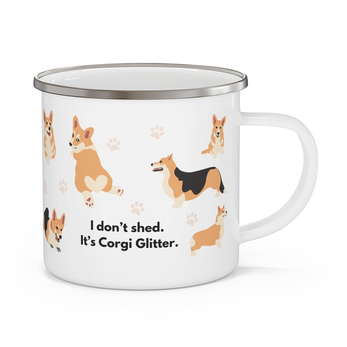 Corgi Enamel Camping Coffee Mug