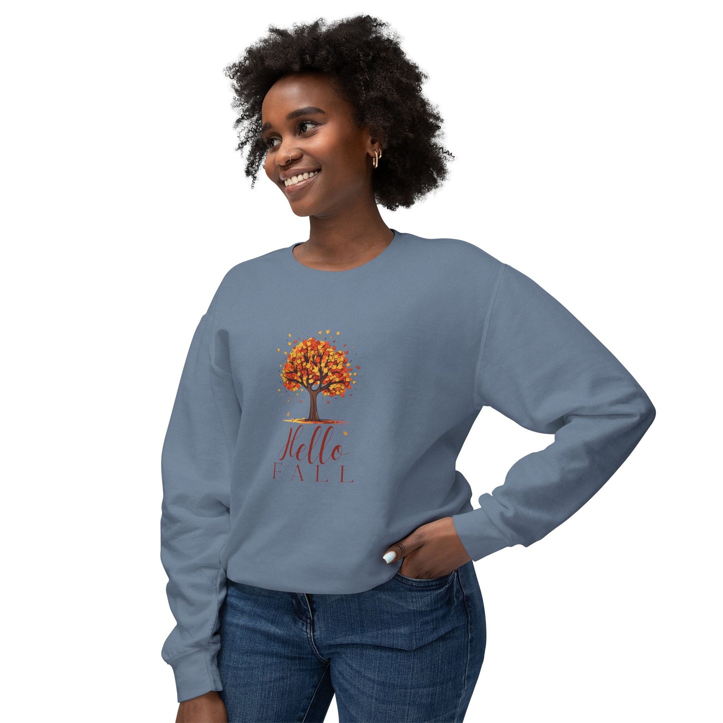 “Hello Fall” Lightweight Crewneck Sweatshirt