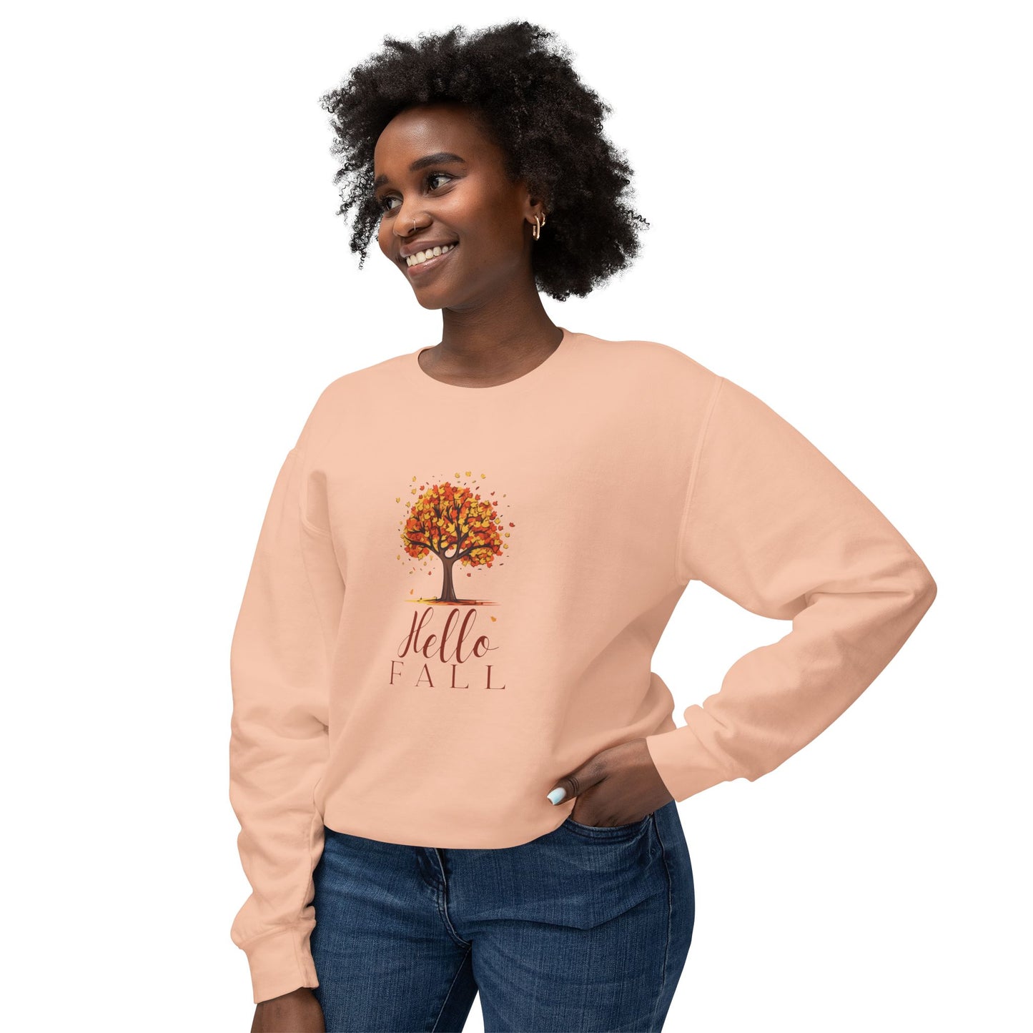 “Hello Fall” Lightweight Crewneck Sweatshirt