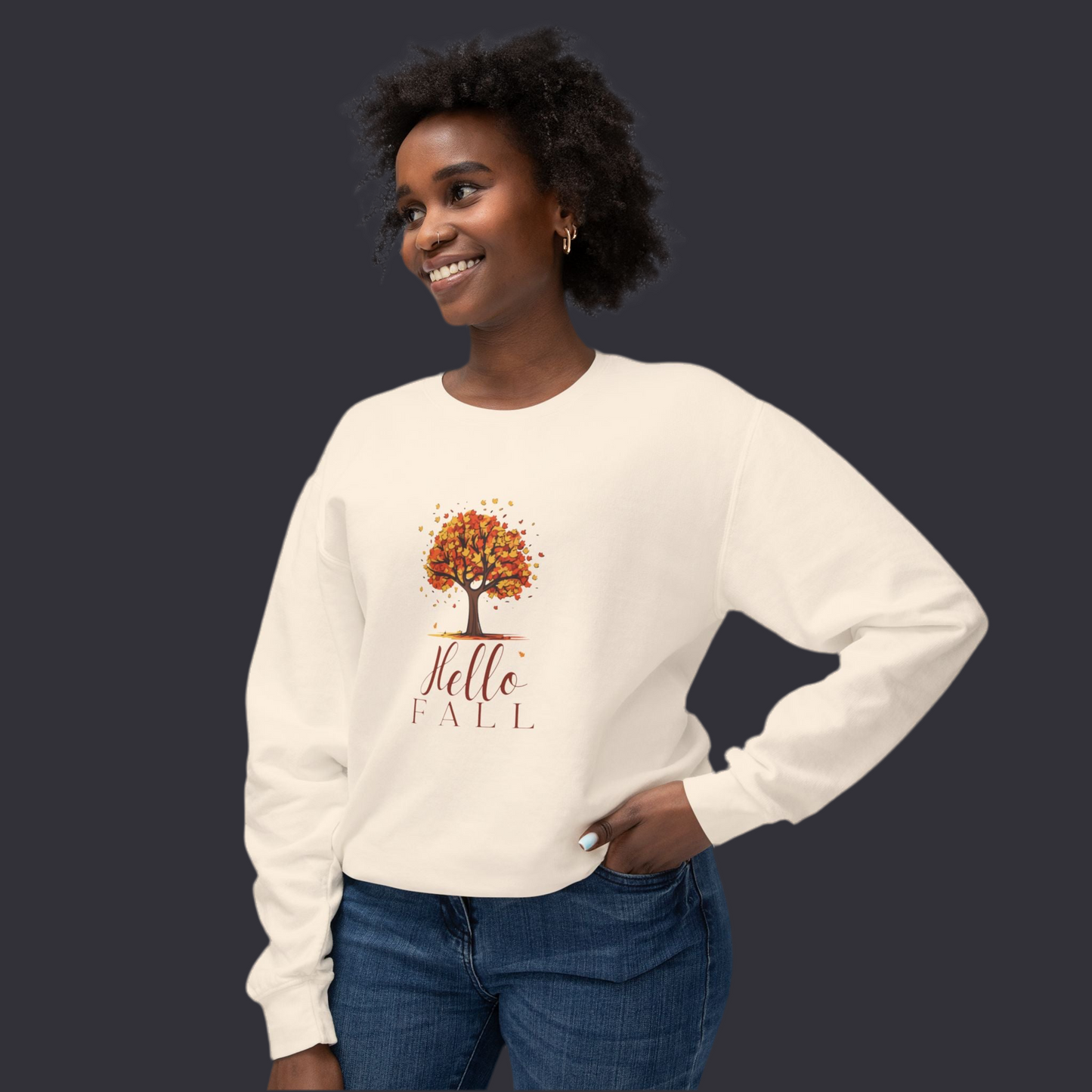 “Hello Fall” Lightweight Crewneck Sweatshirt